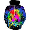 Mens Hooded Sweatshirt With Digital Print Loose Fit Long Sleeve Casual Pullover Daily Wear