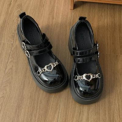 Универсальные туфли с круглым носком и толстой подошвой для женщин, новое летнее платье 2024 года с неглубоким носком и толстым каблуком