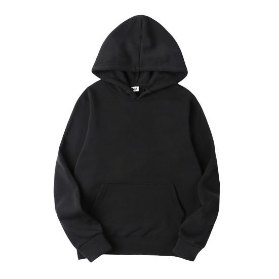 Толстовка унисекс с большим передним карманом, однотонная свободная толстовка с капюшоном, длинные рукава, повседневная спортивная толстовка с капюшоном