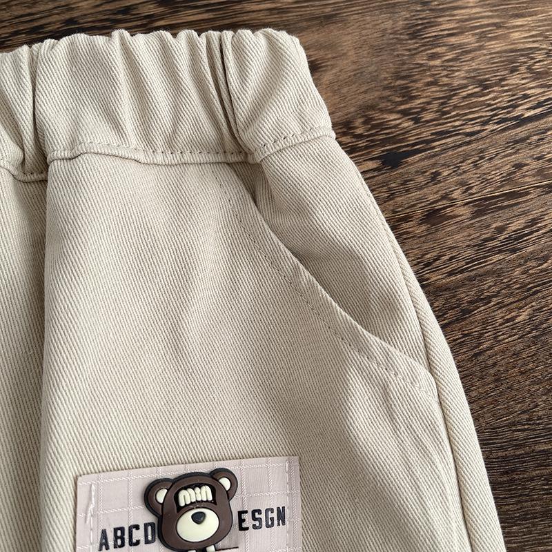 Little Bear Three-Piece Set: Jacket, Casual Pants, Trendy Boy's Fashion.