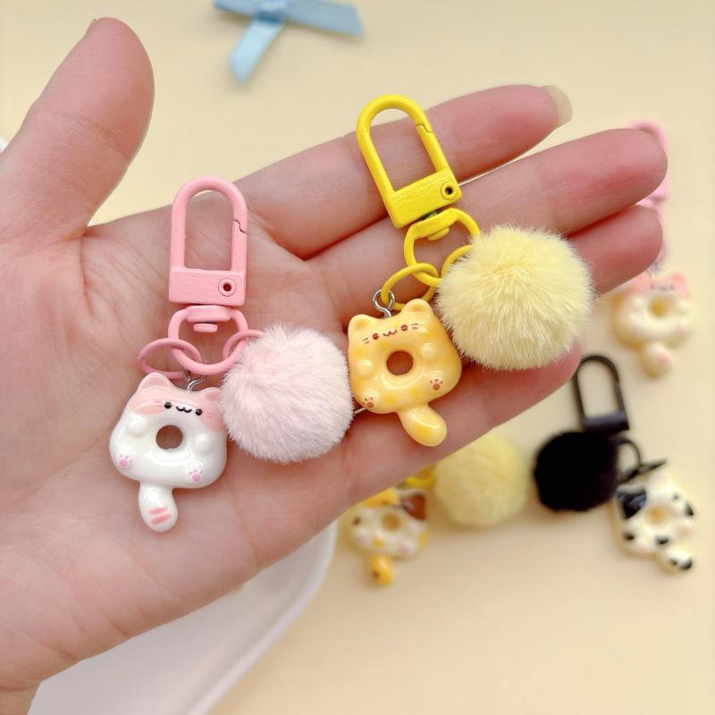 Мягкая брелок-брелок кошка в виде пончика: Милый Брелок-Подвеска Мультяшное Сердечко