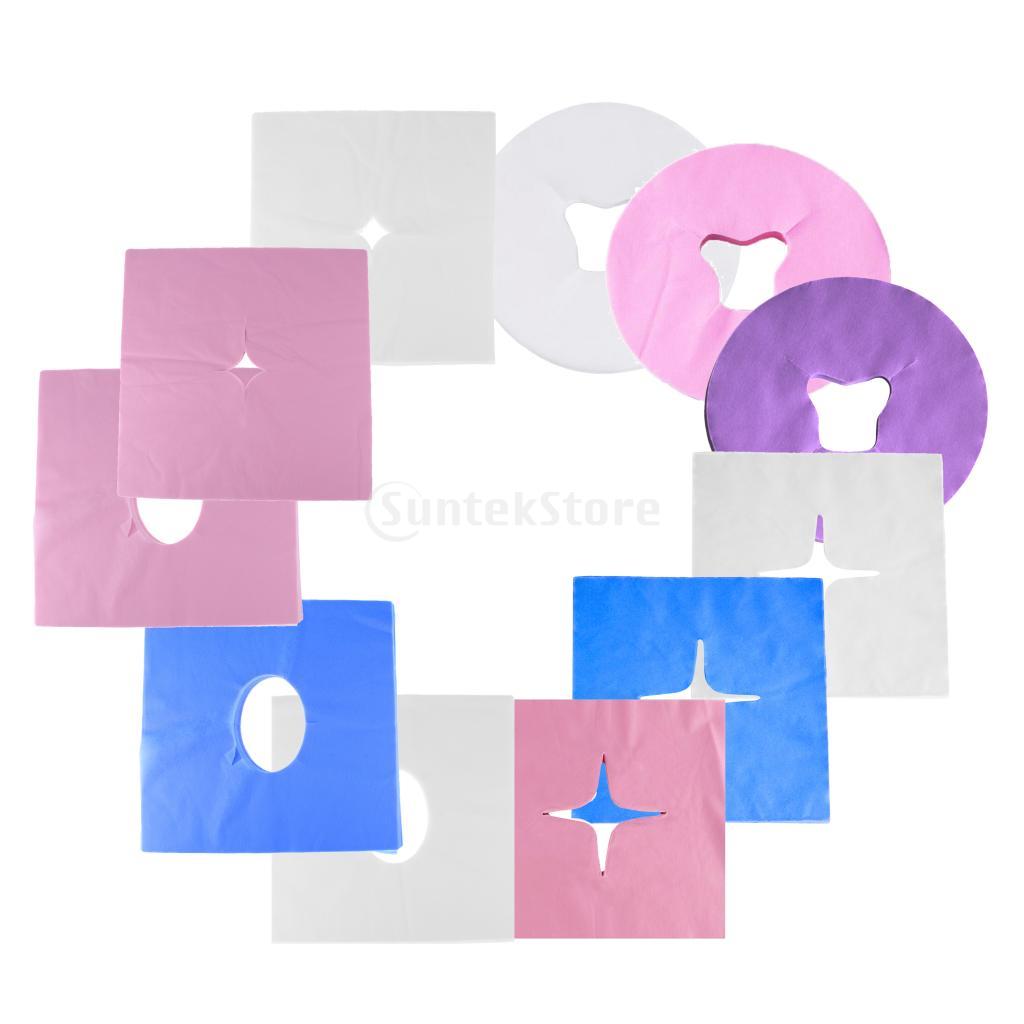 100 шт./упак. Одноразовые чехлы для столика-кровати с отверстием для лица, чехлы для подголовника, аксессуары для массажа, чехлы для массажного стола с отверстием для лица, чехол для подушки