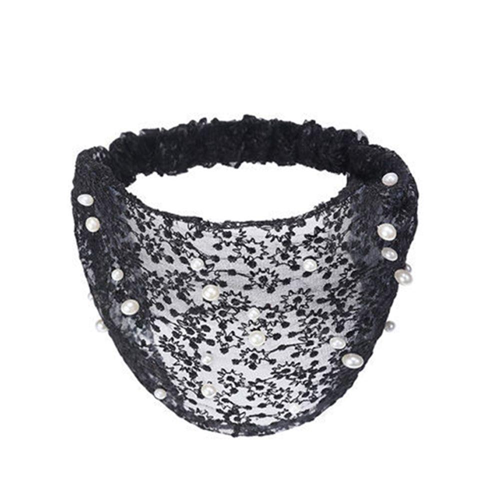 Pearls Make up Korean Style Hair Wear Organza Headband Wide Side Hairband Women Hair Accessories