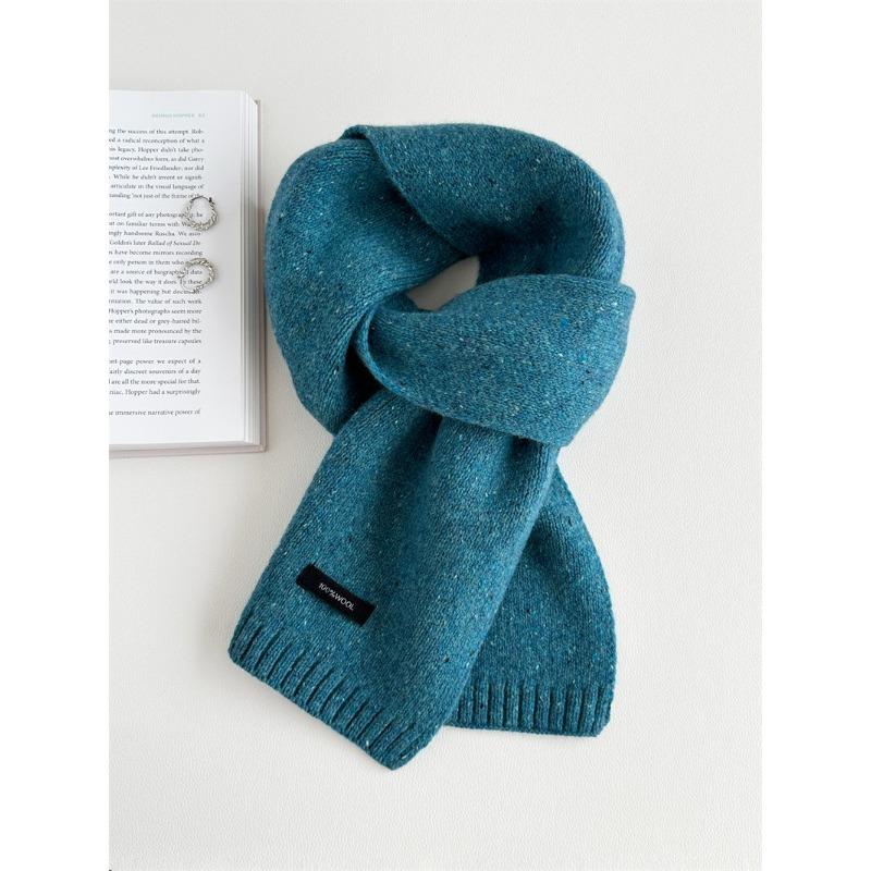 Шарф из чистой шерсти универсального цвета однотонный в корейском стиле для пары осенне-зимний теплый шарф унисекс