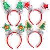 Christmas Tree Hairhoop Glittering Festive Holiday Headwear Gold Glitter Headband Festive Christmas Headbands For Christmas