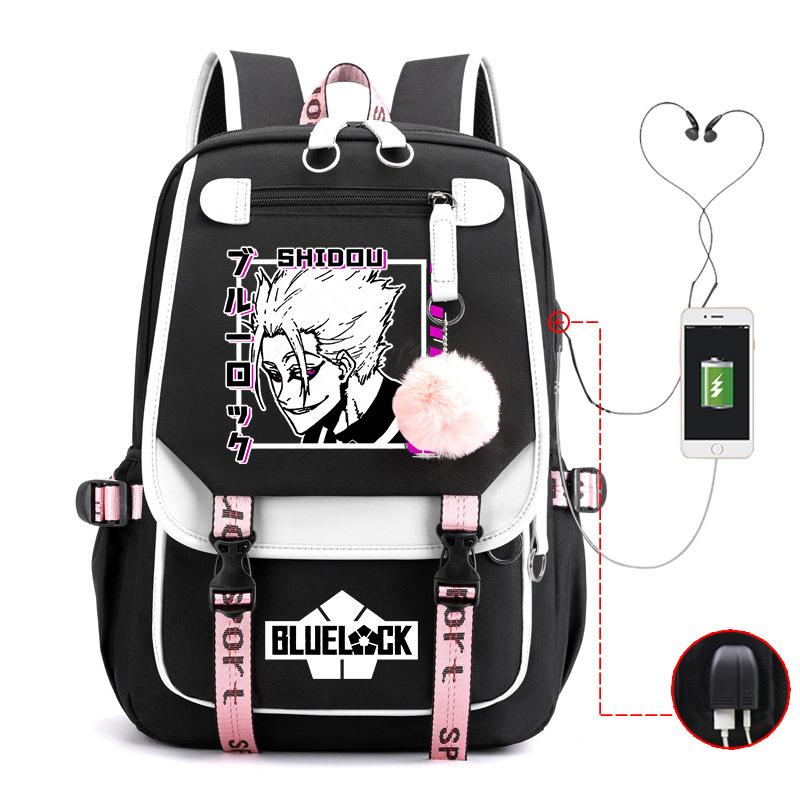 Blue Prison Anime School Bag College Wind Large Capacity Middle School Student Usb Backpack