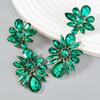 Серьги из сплава с преувеличенными многослойными бриллиантами в виде цветка для женщин