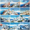 5D Diy Алмазная картина Приморский город Полная квадратная круглая вышивка Мозаика Дом Пейзаж Домашний декор