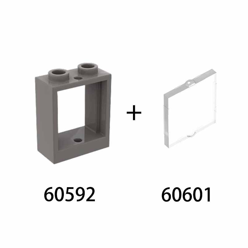 20pcs MOC parts 60592 60601 window transparent glass 1 x 2 x 2 flat front compatible brick DIY building block children's toy