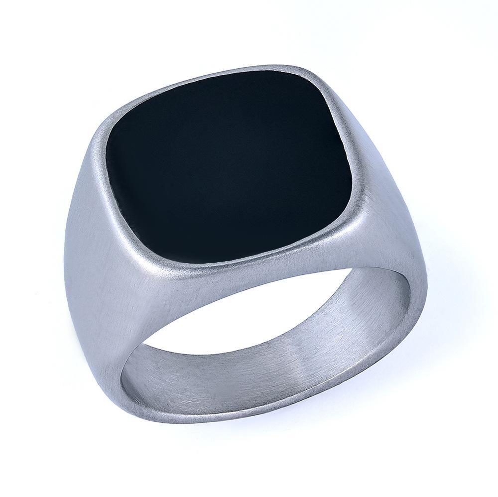 Персонализированное кольцо из нержавеющей стали с эпоксидным покрытием, квадратное, из титановой стали, марки Tide, весеннее