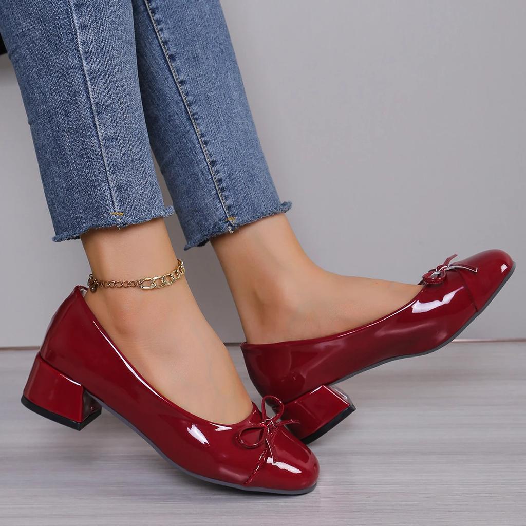 Модная обувь для женщин Туфли-лодочки На платформе На высоком каблуке Женские С круглым носком С бантом Милые Балетки Офисные Женские Туфли Мэри Джейн Zapatos De Mujer