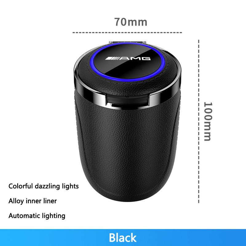 CRX1 Car LED Ashtray Alloy Garbage Cup Auto Ashtray Flame Retardant Cigarette Holder Box For Mercedes Benz Amg GLC GLE W205 W213 W166