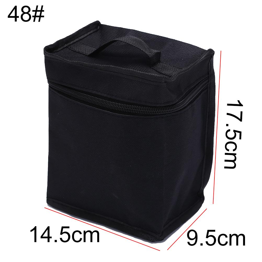 Новые большие складные маркеры для рисования на молнии черного цвета с застежкой-молнией, сумка для хранения карандашей на холсте, вмещающая 36/48/60/80 шт. маркеров, популярные