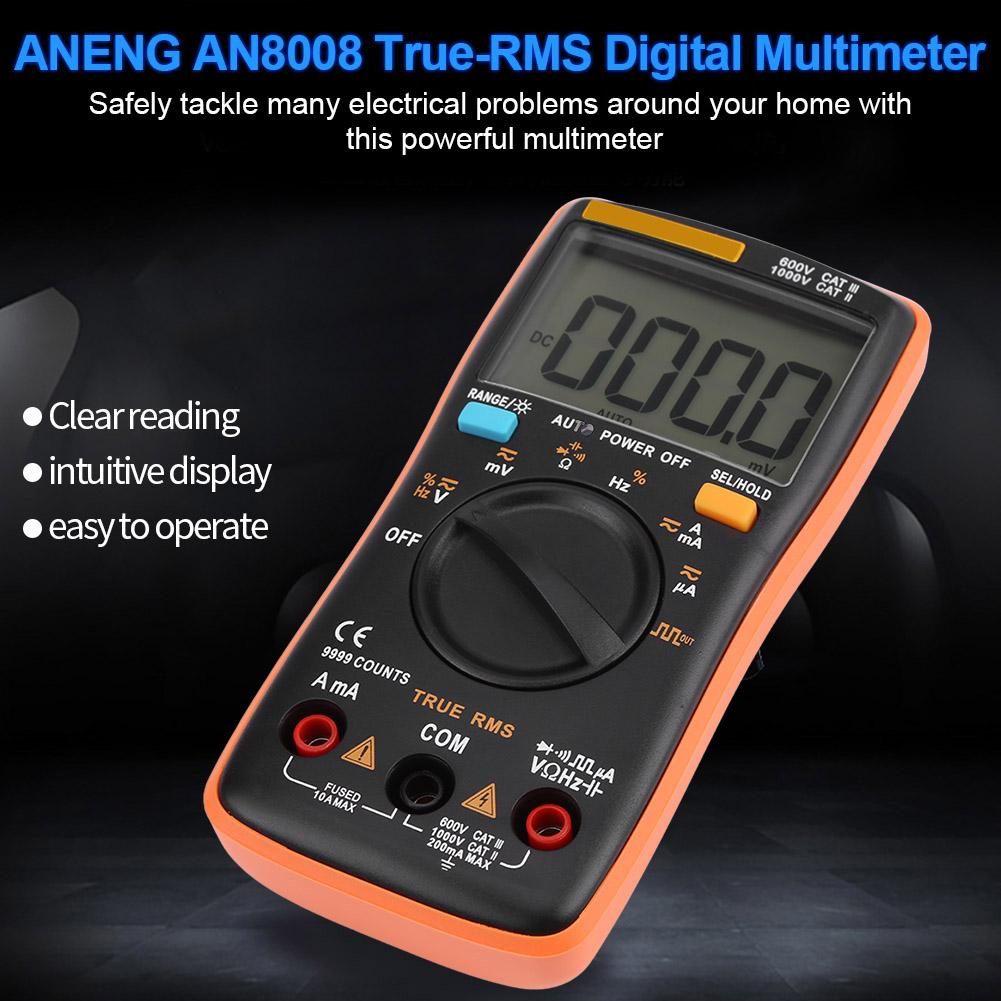 ANENG AN8008 True RMS Digital Multimeter AC DC Voltage Ammeter Current Ohm Meter