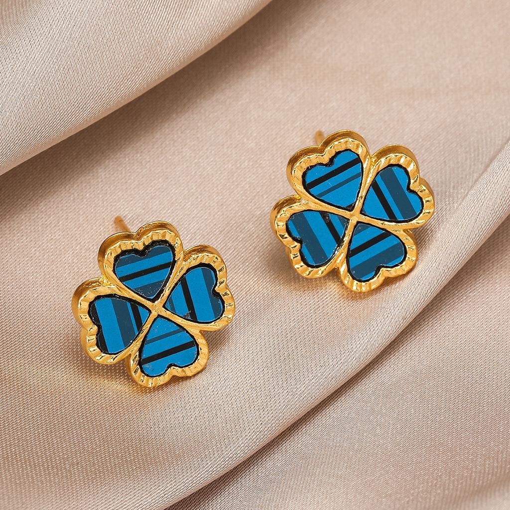 Four-Leaf Clover Women's Earrings Celebrity Temperament Simple Earrings Light Luxury Senior Sense Of Personality Versatile Earrings