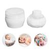 FRCOLOR Baby Powder Puffs, Set of 2, Powder Case Container, Talcum Powder, Empty, White, Baby Powder, Plush Puff, Kids Powder Puff, For Babies and Chi