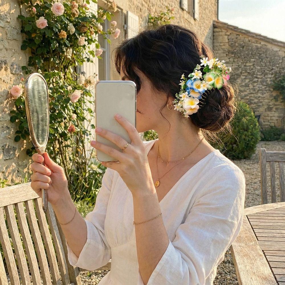 Side Clip Flowers Hair Claw Bohemian Artificial Floral Hair Clip Fashion Hair Comb Beach