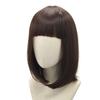 Black Brown Short Straight Bob Synthetic Daily Wig with Full Liujiang for Women Party