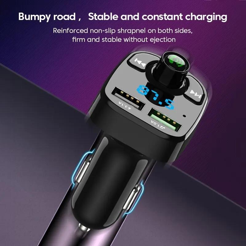 Светодиодный MP3 Автомобильный Bluetooth FM Аудио Приемник Громкая Связь Bluetooth 5.0 Передатчик 2.1A 3.1A QC3.0 PD Type-C Двойной USB Автомобильный Комплект Зарядное Устройство