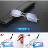 Rimless Diamond-cut Reading Glasses Anti-blue Light and Blue Film Integrated for Women Men Full Degree +1.0 +1.5 +2.0 +2.5 +3.0 +3.5 +4.0