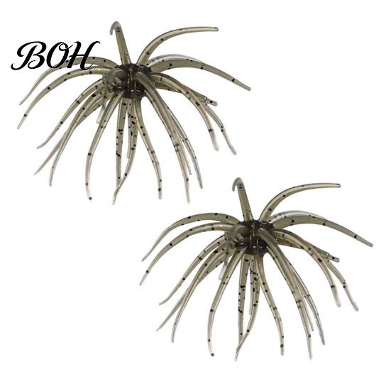 Bionic Fishing Lure 2Pcs Sea Urchin Lure, 11cm/10g Floating Topwater Artificial Tear Resistant Soft Baits Bait, Fuzzy for Freshwater Saltwater
