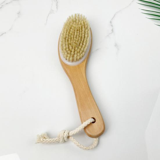 2 шт./набор деревянных щеток для сухого тела с натуральной сизалевой щетиной, эргономичные щетки с деревянной ручкой для ухода за кожей