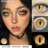FUNSACHY Cosplay Black White Contact Lenses for Eyes 1Pair Colored Anime Lens Eye Makeup Pupil Halloween Women Men's Accessories