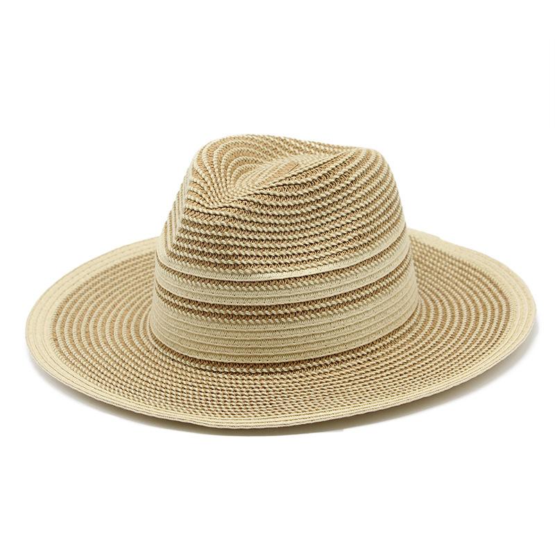 Large brimmed straw hat sunscreen temperament papyrus lafite beach hat sunshade hat lady summer sun panama hat jazz hat man