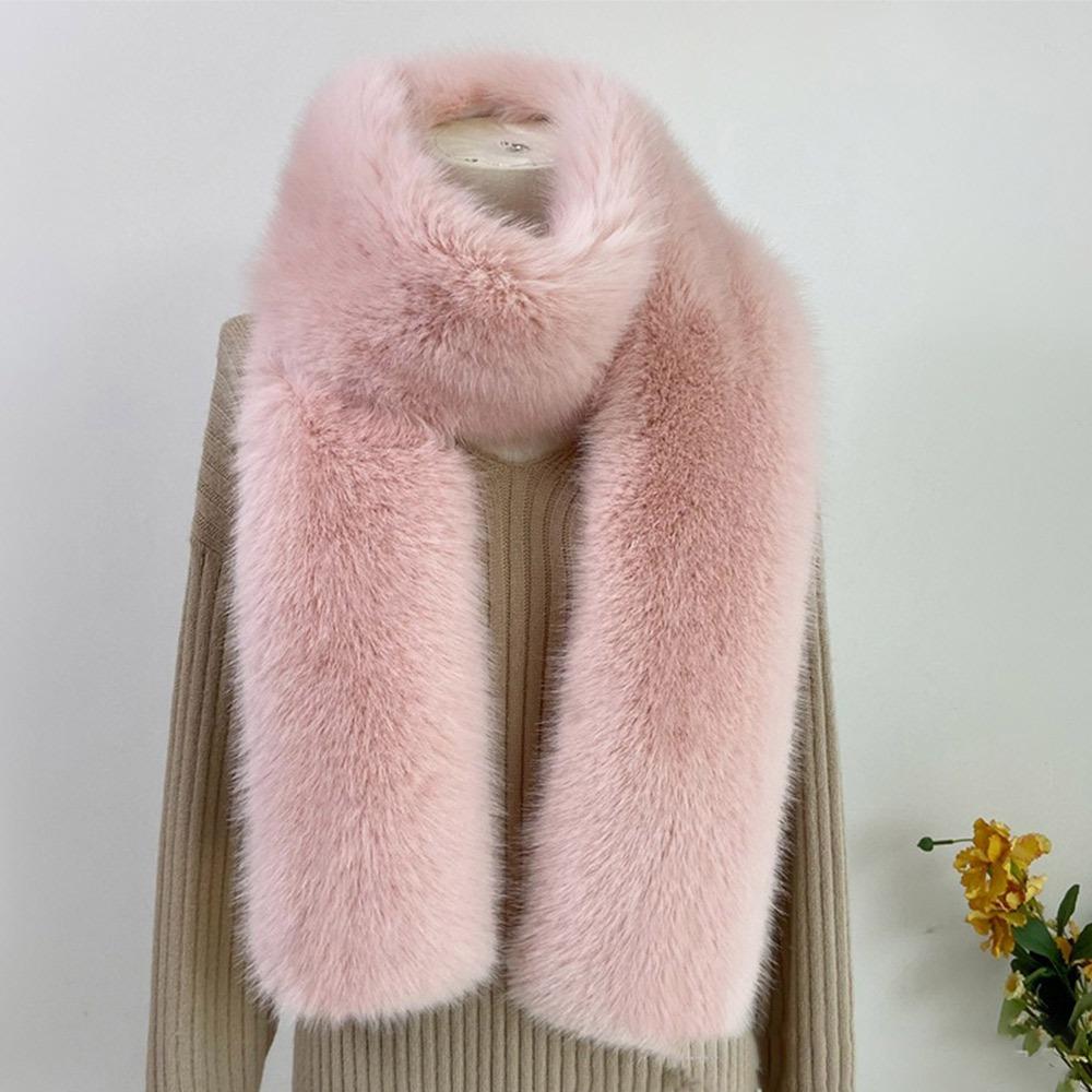Fashionable 180cm Fake Fur Long Scarf Soft Fur Decor Winter Fluffy Scarf Thick Ladies Neck Warmer Scarves Outdoor
