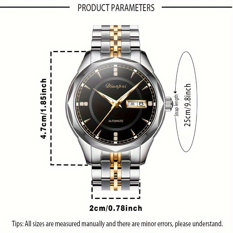 Мужские полностью автоматические механические часы, водонепроницаемые, светящиеся, с ремешком из нержавеющей стали, модные наручные часы