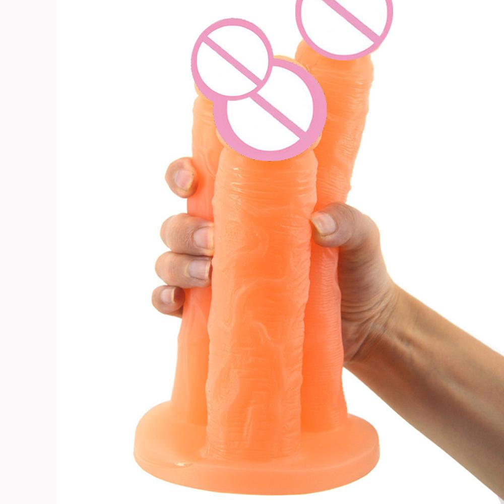 Реалистичный силиконовый фаллоимитатор с тремя головками, вагина, точка G с присоской, анальная пробка, огромные фаллоимитаторы, женские секс-игрушки, секс-игрушки для геев