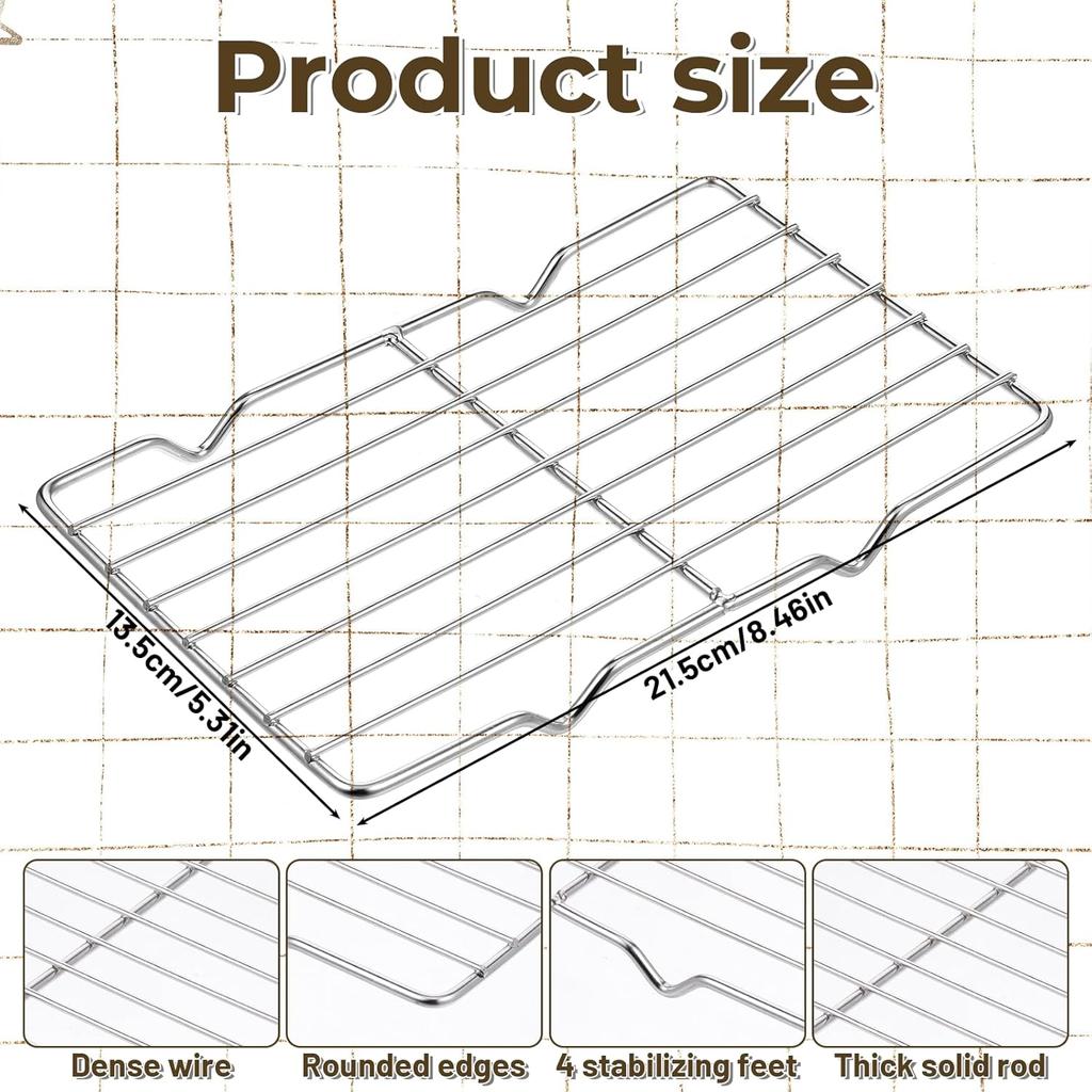 Wire Rack for Baking Sheet, Stainless Steel Cooling Rack with Legs Grilling Cooking Racks Heavy Duty Wire Grate Oven Roasting Racks Rectangle Cooling