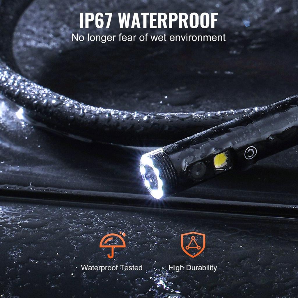 Endoscope Camera with Lights Triple Lens Borescope 16.4FT Cable 5" Screen