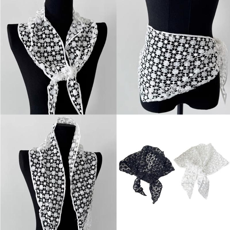 Aesthetic Hollowout Scarf Bohemian Shawl Headwear Waist Scarf Bag Band For Women Various Occasion Popular Photo Props