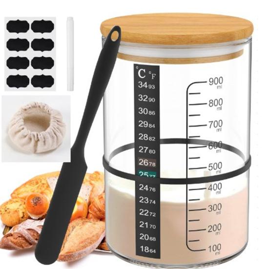 Набор банок для закваски Yousheng, большая емкость, широкое горлышко, не содержит БФА, пищевой класс, легко моется, многофункциональная стеклянная банка, контейнер для закваски