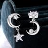 Новые модные несимметричные серьги с луной и звездами, романтические свадебные висячие серьги, универсальные массивные ювелирные изделия, Прямая доставка