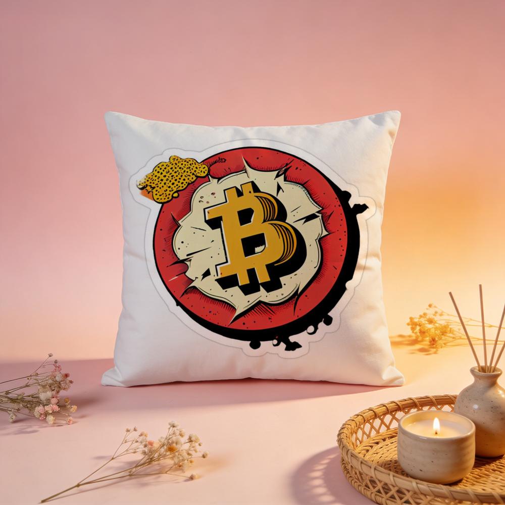 Стильная наволочка для подушки, принимающая Bitcoin. Удобная, прочная наволочка. Многоцелевая для дома, офиса, автомобиля, дивана.