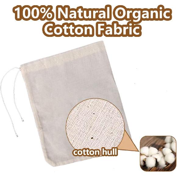 30 Pcs Natural Cotton Spice Bags for Cooking:4x6,6x8Reble Tea Filters with Drawstring, Ideal for Straining Soups, Herb Sachets & Cold Brew