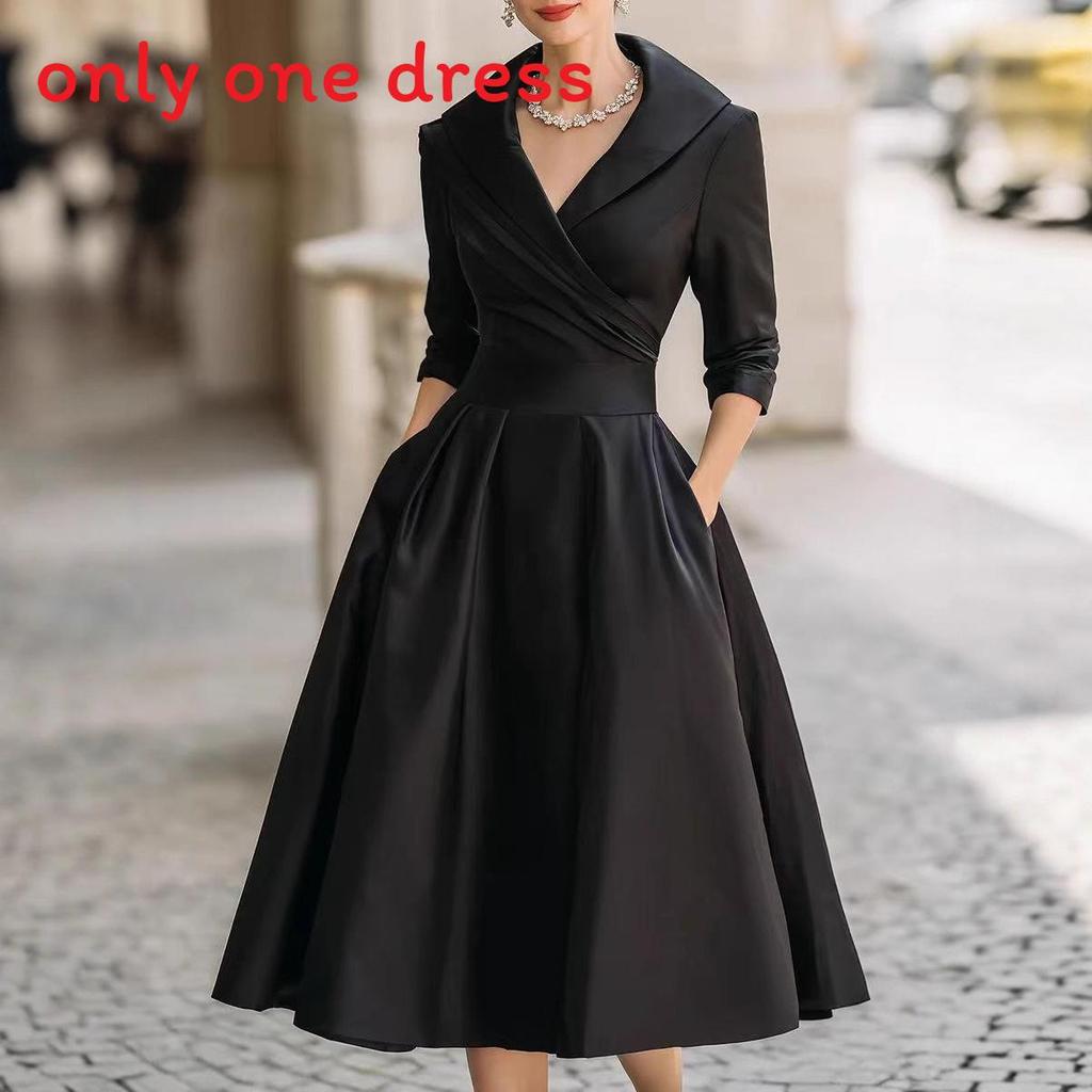 Elegant Satin Long Sleeve Dress With High Waist For Business And Street Style Women