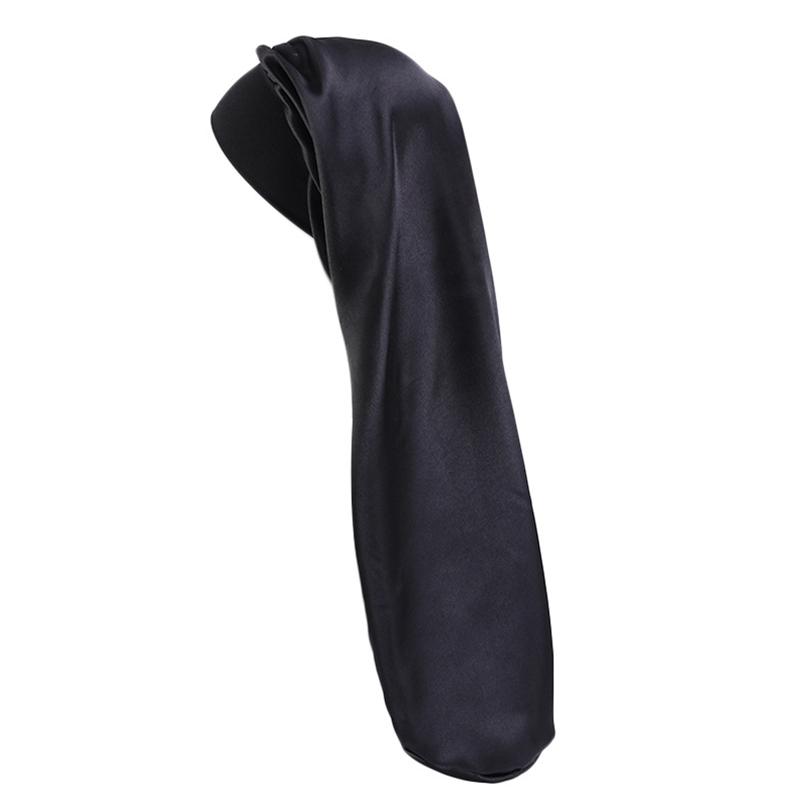 1Pc Silk Satin Bonnet Long Hair Polyester Double Sided Hair Hat Solid Color Dreadlocks Braids Women Night Sleep Cap