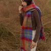 PREMIERE AMOUR Cozy Check Wool Muffler - Blue