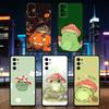 Осенний гриб-лягушка Чехол для телефона для Samsung S25, S24, S21, S22, S23, S30, Ultra, S20, Plus, Fe, Lite, Note, 10, Черная крышка
