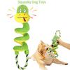 Squeaky Dog Chew Toy with Crinkle Paper Plush Giraffe/Snake Shape Tug of War Toy Interactive Stuffed Animal Pull Toy for Small Medium Large Dogs