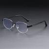 Advanced sense plain artifact glasses wind oval Taizhou high quality men's and women's personalized half-frame glasses myopia