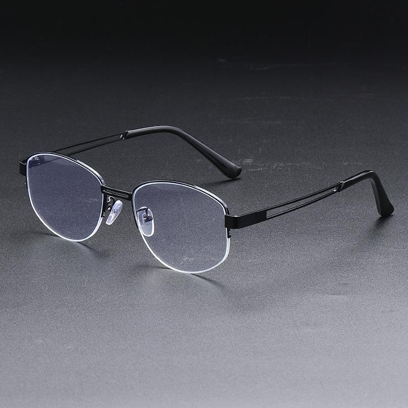 Advanced sense plain artifact glasses wind oval Taizhou high quality men's and women's personalized half-frame glasses myopia