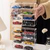 Акриловая витрина для автомобилей 1:64 Для модели автомобиля Hot Wheels Игрушка 8-ячеечная стойка-шкаф Пыленепроницаемые штабелируемые коробки для хранения автомобилей Прозрачные