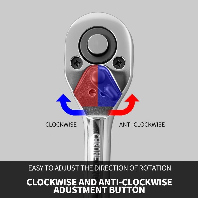 Набор из 12 ключей с храповым механизмом, привод 1/2 дюйма, стальные механические инструменты, набор разводных шестигранных гаечных ключей для ремонта автомобилей и мотоциклов, двухстороннее руководство