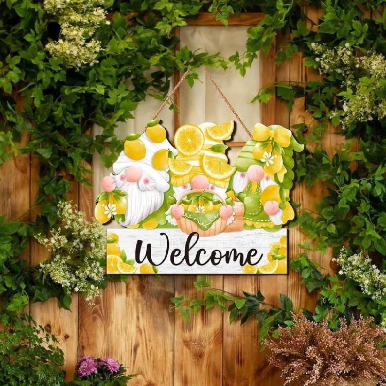 Decorative Welcome Spring Hangings Sign Handmade Woods Door Decorations