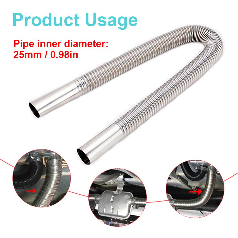 25mm Air Diesel Parking Heater Stainless Steel Exhaust Pipe Tube Gas Vent Hose Heater Parts For Car Truck