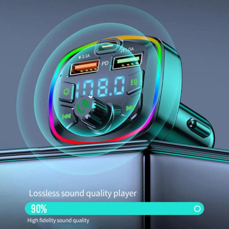 Автомобильный Bluetooth Fm-передатчик Беспроводной Handsfree аудиоприемник Автомобильный MP3-плеер Быстрое зарядное устройство Автомобильные аксессуары